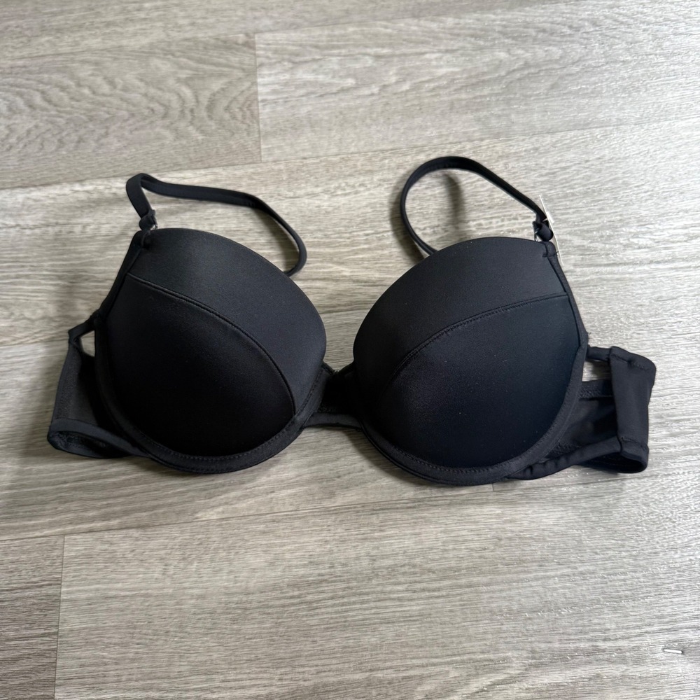 Victorias Secret‎ PINK Black Underwire Bikini Top Size M 423969-QF5